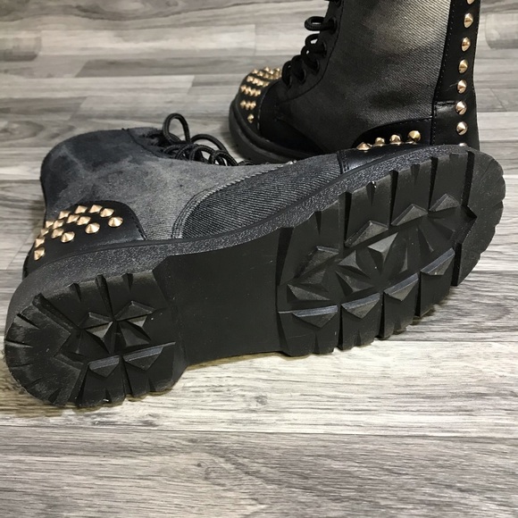 Gia-Mia Black Combat Boots - Picture 6 of 7